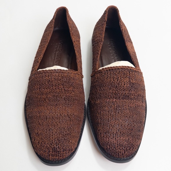 Cole Haan Resort Loafers Men's 10M Brown Woven Leather Artisan Slip On Shoes